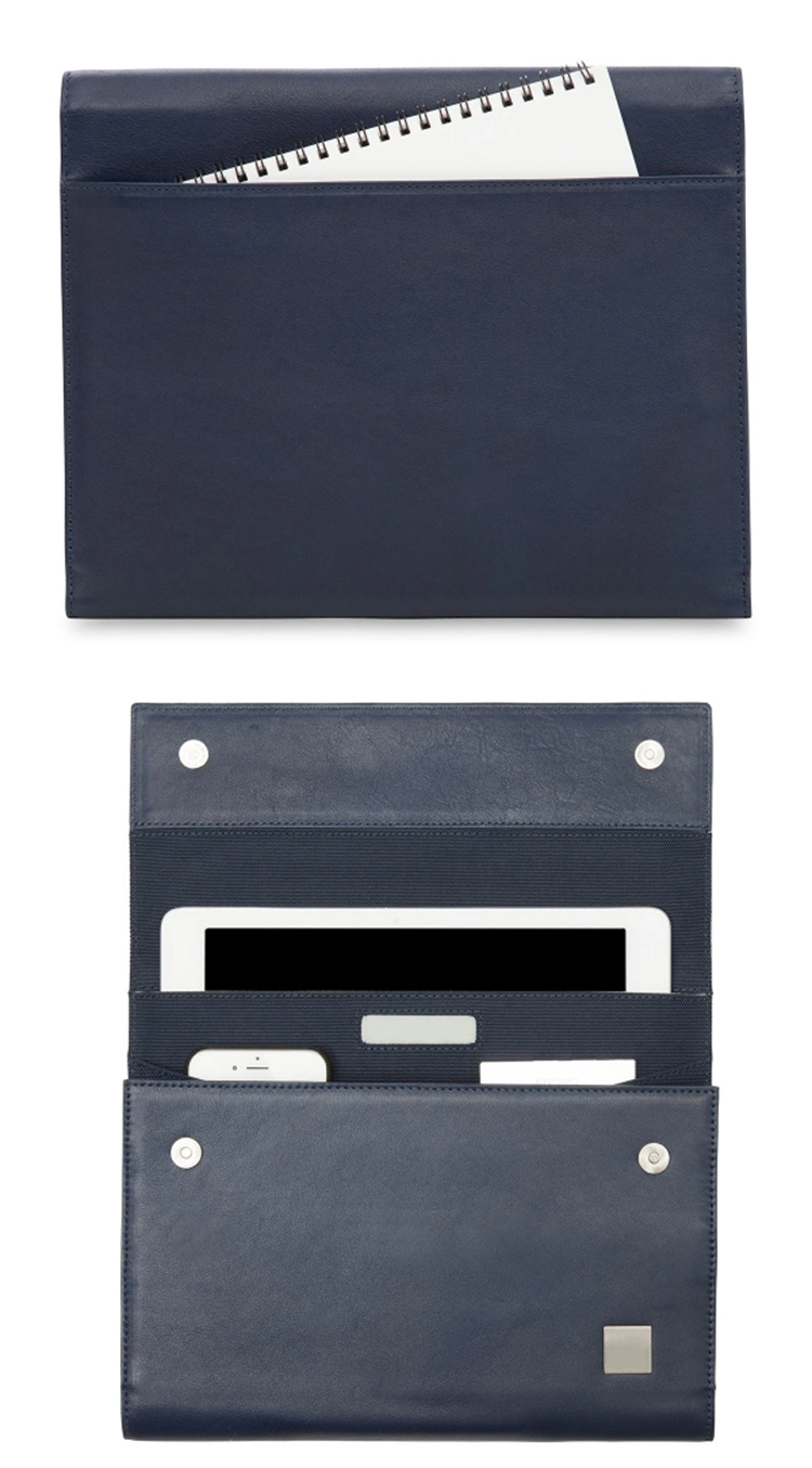 OEM Order Promotional Navy Blue Leather iPad Cover Tablet Sleeve Case