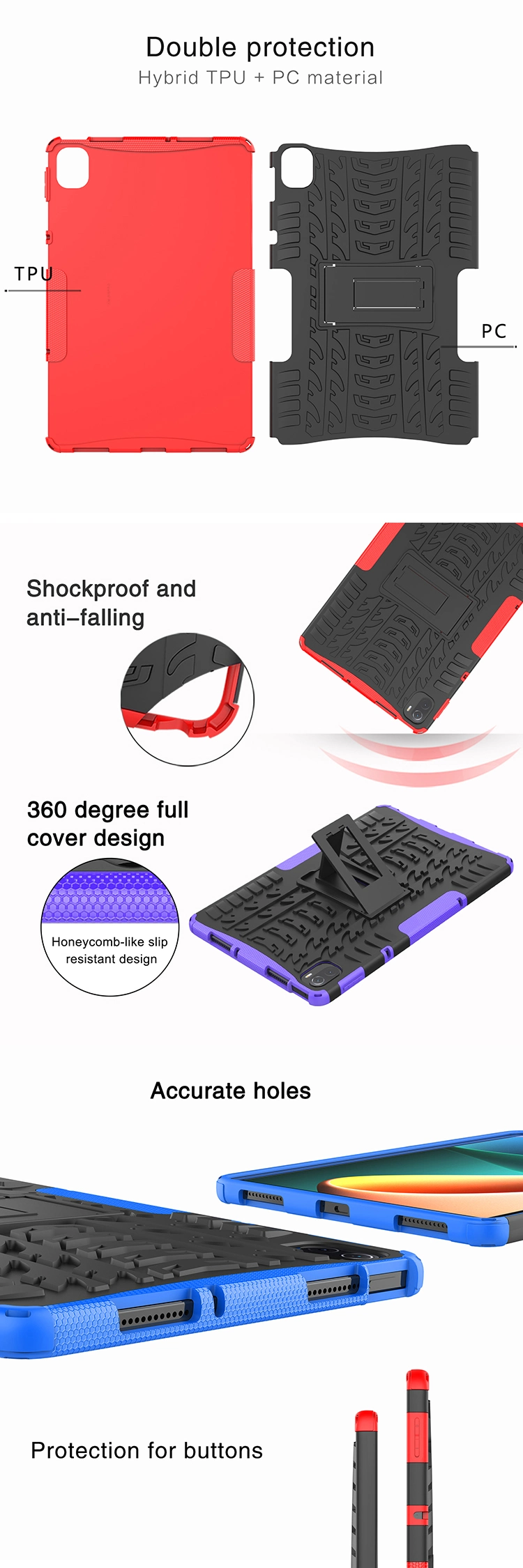 New Tire Pattern Design Tablet Case Shockproof with Bracket Case for Xiaomi Mi Pad 5/Mi Pad 5 PRO 11 Inch