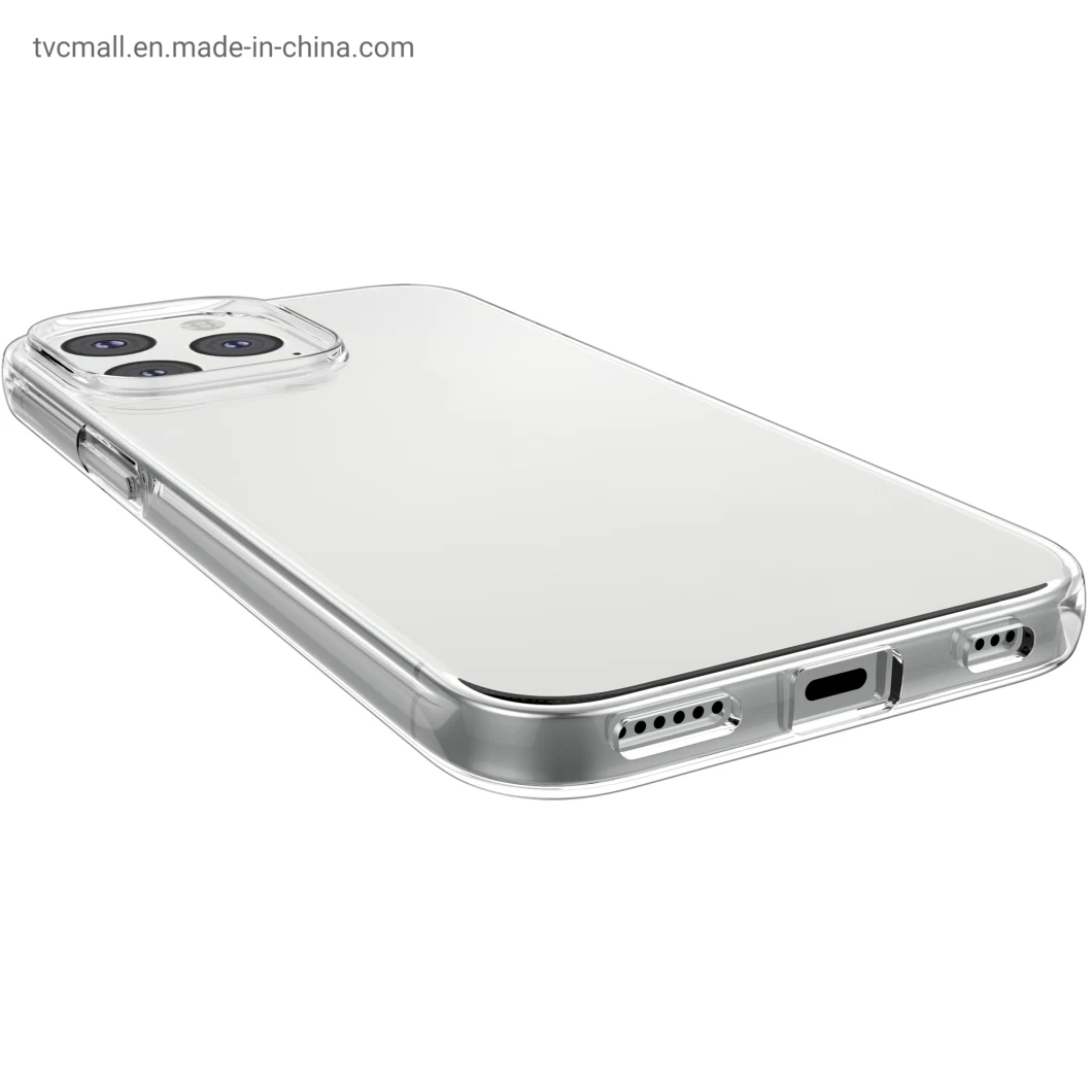 for iPhone 14 Phone Case Transparent Mobile Phone Accessory 6.1 Inch, Fingerprint-Free Anti-Scratch Soft TPU Cover