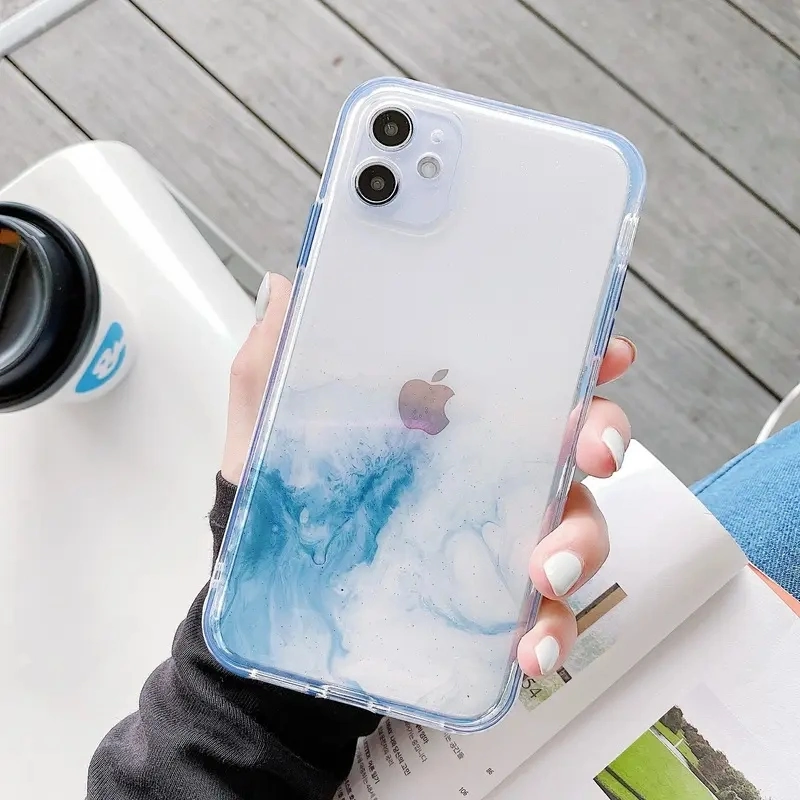 Simple Design Marble Light Phone Case for Phone Clear Soft TPU Case Cover Printed IMD Protective TPU Phone Case