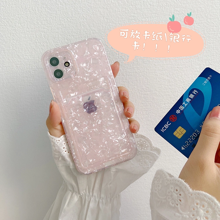 IMD Printing Shiny Glitter Pearl Shell Pattern with Card Holder Phone Case for iPhone 13 PRO Max iPhone 13 Mini