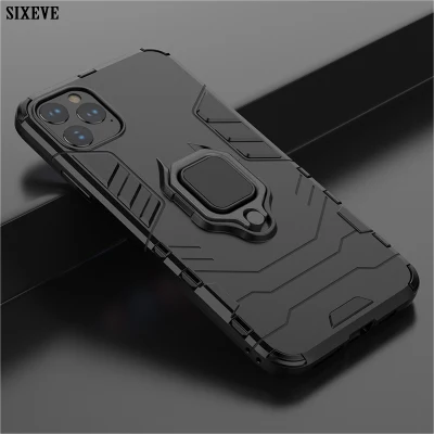 Funda magnética de lujo para iPhone 11 PRO Xs Max X Xr Cover 5 6 S 6s 7 8 Plus 7plus 8plus, carcasa para coche, soporte para anillo de teléfono móvil