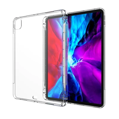 A prueba de golpes con portalápices Funda de tableta de TPU flexible transparente para iPad PRO 11 pulgadas 2022 4.ª generación 3.ª/2.ª/1.ª generación