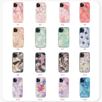 Estuche para teléfono Ins Fashion Drop Glue Colorful Aesthetic IMD Marble Girl para iPhone 13