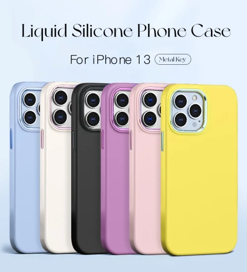 Venta al por mayor Real Liquid Silicone Phone Case para iPhone 14 13 12 11 PRO Max Luxury Silicone Case Blue