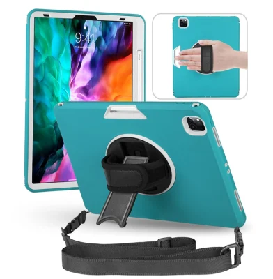 Funda protectora completa a prueba de golpes para PC de TPU para tableta para iPad PRO 12.9 con soporte giratorio de 360 ​​​​grados Correa para el hombro