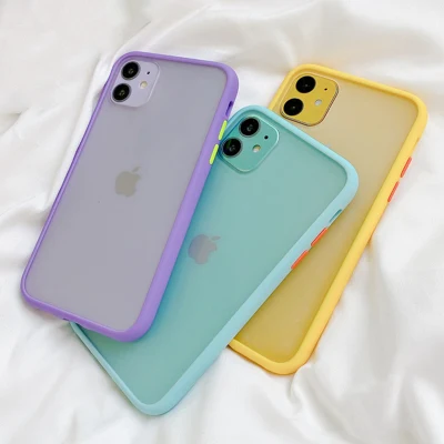 Mint Simple Matte Bumper Phone Case para iPhone 11 PRO Xr X Xs Max Se 6s Plus Funda transparente de silicona TPU suave a prueba de golpes