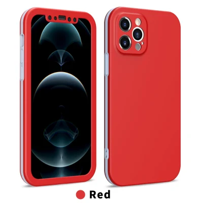 Doble color suave TPU duro PC 3 en 1 caja del teléfono móvil para iPhone 12 PRO Max 360 toda la cubierta del teléfono celular de protección