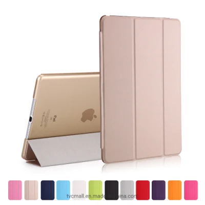 Funda De Cuero Multi-Color Magnético Tri-Fold Stand Smart Awake / Sleep Funda Para Tablet Funda De Cuero Para Ipad 9.7 (2018) / 9.7 (2017) - Oro