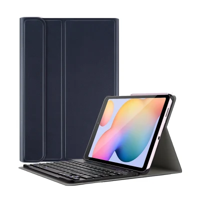 Funda con teclado Bluetooth para Samsung Galaxy Tab S6 Lite, funda para tableta, funda de cuero con soporte, proveedor de fábrica